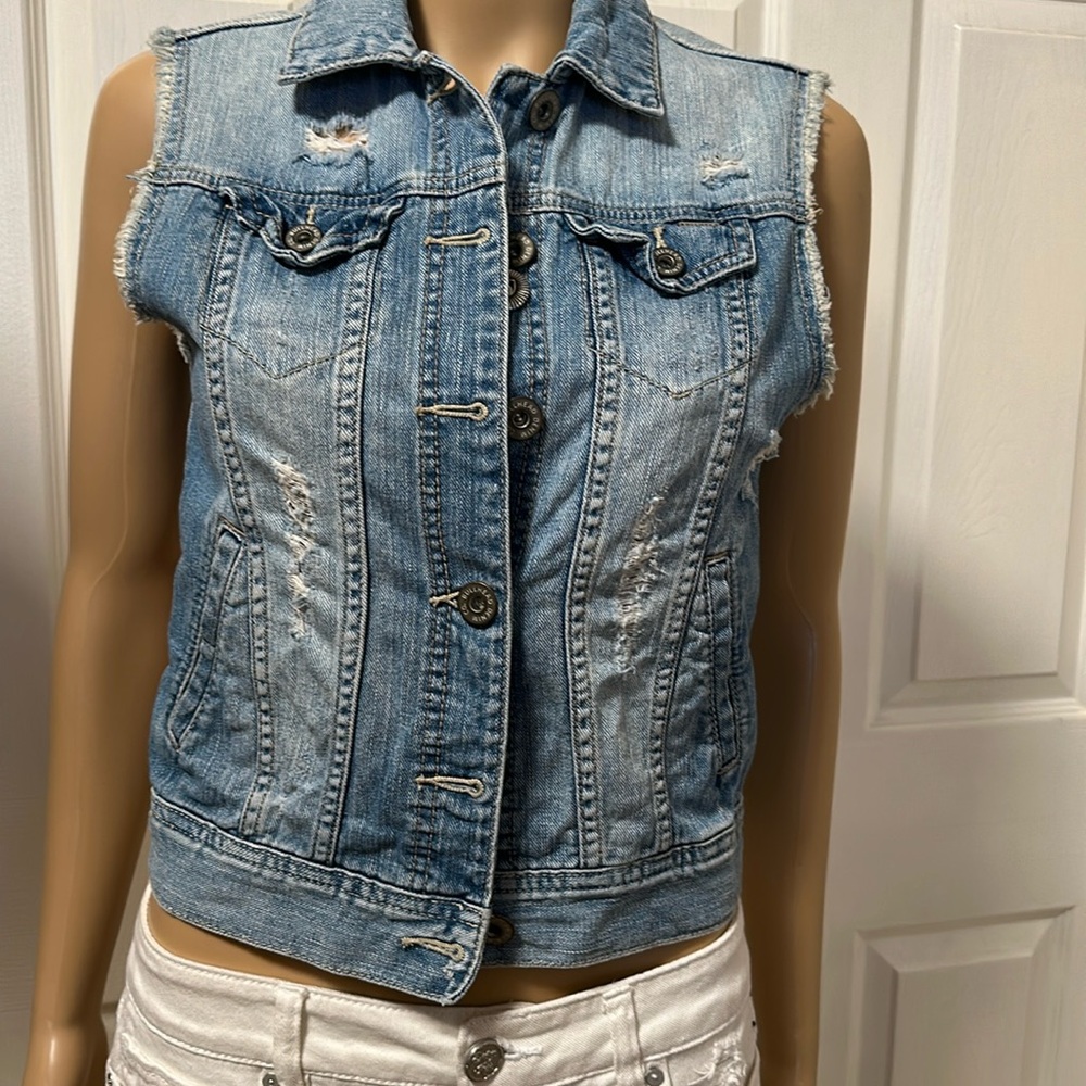 Vintage Denim Sleeveless Jacket